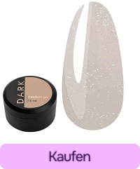 Gel für Extensions DARK Medium Gel Nr. 43 milchiges Beige mit Glitzer 15 ml